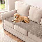 H.VERSAILTEX Plush Chenille Couch Cover for 3 Cushion Couch Anti Slip Washable Sofa Slipcovers Soft and Durable Furniture Protector for Dogs Cats Kids (27.5" x 71", Cuban Sand)