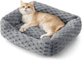 Bedsure Washable Fluffy Cute Cat Bed for Indoor Cats & Kitten,20 Inch Grey | Bubble Fleece Kitten Bed, Cuddler Cat Couch with Neck Bolster for Small Dogs, Machine Washable, Anti-Slip Base, Up to 10 lbs