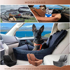 Wooaidagg Dog Car Seat for Small Dogs,Covered Soft Fabric and Fill in Memory Foam,Easy to Assemble and Fully Detachable,2 Clip-On Safety Leashes and Storage Pockets(Brown)