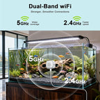 2K AI Reptile & Aquarium Camera with Wide-Angle Lens | 2.4G&5GHz WiFi, 24/7 Recording, Anti-Glare & No Reflection for Fish Tank Terrarium Lizard Snake Pet