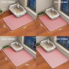 HCY&WLD Cat Litter Mat, Honeycomb Double Layer Litter Trapping Mat | Safe Materials, Soft on Paws, Waterproof Urine Proof Non-Slip, Protects Floors, Less Waste, Easy to Clean, Pink, 24" x 18"