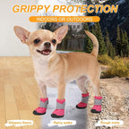 BEAUTYZOO Dog Shoes Small Size Dogs,Breathable Summer Dog Booties & Paw Protectors for Hot Pavement,Anti-Slip Sole Puppy Dog Boots for Hardwood Floors, Outdoor Walking Running,Maltese Yorkie Chihuahua