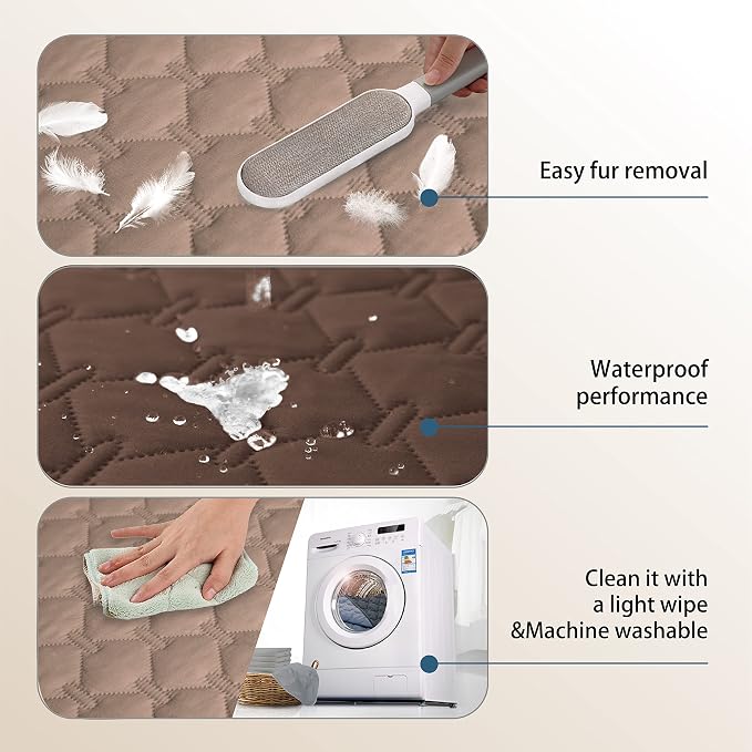gogobunny 100% Double-Sided Waterproof Dog Bed Cover Pet Blanket Sofa Couch Furniture Protector for Puppy Large Dog Cat, Reversible (30x30 Inch (Pack of 1), Dark Chocolate/Light Chocolate)