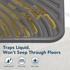UPSKY Large Cat Litter Mat 31" x 24 Waterproof and Washable, Soft on Paws | Litter Catcher Pad, Cat Litter Trapping Mat, Scatter Control, Fits Most Litter Boxes, Use for Dogs & Cats, Grey