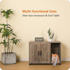 Dwanton Litter Box Enclosure, Wooden Cat Washroom Indoor, 27.6", 107GG