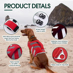 Kuoser Reflective Dog Life Jacket, Dog Life Vest for Swimming Boating | Adjustable Pet Lifejackets, High Flotation Doggie Swimsuit with Rescue Handle for Small Medium Large Dogs