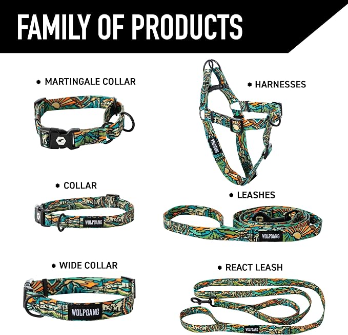 Wolfgang Heavy Duty Dog Leash, Pull-Tested for Walking & Training, WildWolf Print, Small
