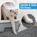 UPSKY Waterproof Cat Litter Mat Large 35" x 24" Soft on Kitty Paws, Gray | Litter Box Mat, Cat Litter Mat Litter Trapping Mat, Waterproof Scatter Control, For Indoor Cats, Easy to Clean