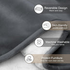 gogobunny Waterproof Pet Blanket for Small Dogs and Cats, Reversible Sherpa Fleece Soft Plush Throw for Couch Protection, Washable Furniture Protector (Dark Grey, 30x30 inches)