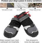 Kurgo Blaze Cross Dog Shoes, Chili Red/Black, Large, 2 Pack | All Season Paw Protectors, Lightweight & Breathable, Water-Resistant, Reflective Accents, No-Slip, Includes 2 Shoes