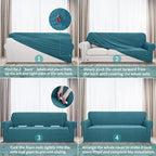 YEMYHOM Couch Cover Latest Jacquard Design High Stretch Sofa Chair Covers for Living Room, Pet Dog Cat Proof Armchair Slipcover Non Slip Magic Elastic Furniture Protector,Small (Chair, Teal)