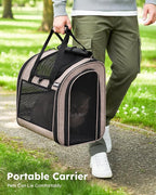 Pecute Cat Backpack with Widened Interior Space, Upgraded Dog Backpack Carrier with Various Ways to Carry, Pet Backpack with Breathable Mesh, Pet Travel Carrier with Soft Padded,Khaki | Breathable Mesh, Reinforced Support, Various Carry Ways, Ergonmic ...