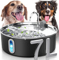 Smartoo 7L/236oz Stainless Steel Dog Water Fountain for Large Dogs (Black)