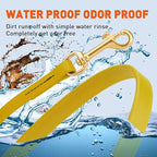 Viper Biothane K9 Working Dog Leash Waterproof Lead for Tracking Training Schutzhund Odor-Proof Long Line with Solid Brass Snap for Puppy Medium and Large Dogs 6ft, Treasure Gold