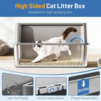 Jotesnew 2 Pack XL Stainless Steel Cat Litter Box with Lid and High Sides, 24" L x 16" W x 12" H Extra Large Metal Cat Litter Boxes for Big Cats, Leak-Proof, Non-Stick, Odor-Resistant, Includes Scoop