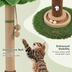 Woochpet Tall Cat Scratching Post,Cat Toys,Cat Scratcher Tree for Large Cat | Heavy Duty,Protect Sofa,Modern Boho,Cat Ball Track,Cat Tree,For Indoor Cats