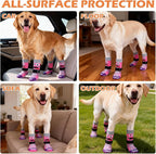 EXPAWLORER Dog Socks to Prevent Licking Paws with Grippers for Hardwood Floors Anti Slip, Cute Double Sides Dog Winter Shoes Booties Boots & Paw Protectors with for Small Medium Large Senior Dogs S