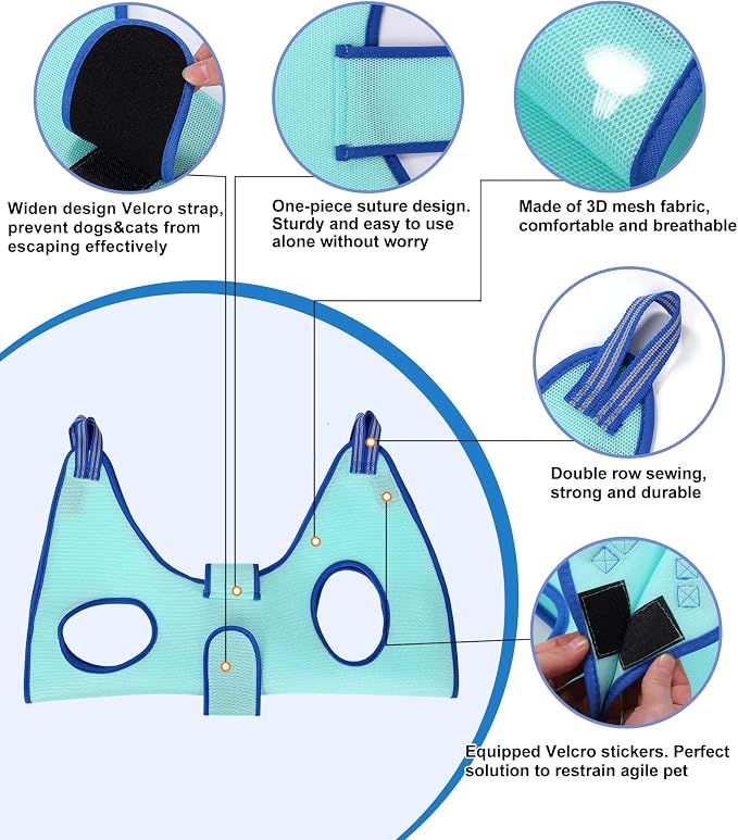 Kkiimatt Dog Grooming Hammock, XS Size Hanging Harness Holder for Nail Clipping,Nail Trimming Hammock for Pet, Grooming Sling Hanger with Thick Fabric Neck Support Wide Strap Restraint