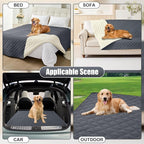 Smiry Waterproof Reversible Pet Couch Covers for Dogs | Pet Friendly, Soft Fabric, Washable Sofa Furniture Protector for Dogs Cat Kids, Checkered (40"x80", Dark Grey/Beige)