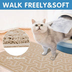 UPSKY Waterproof Cat Litter Mat Large 35" x 24" Soft on Kitty Paws, Beige | Litter Box Mat, Cat Litter Mat Litter Trapping Mat, Waterproof Scatter Control, For Indoor Cats, Easy to Clean
