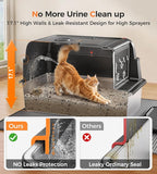 CATLIKE XXXL Stainless Steel Cat Litter Box - 3-Layer Urine Leak-Proof, Enclosed Design w/Charcoal Filter for Maine Coon & Multi-Cat Homes, Includes Metal Scoop & Extra Large Mat (2026 Upgrade)