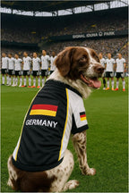 Parisian Pet Team Germany Dog Jersey - Breathable Mesh Puppy Football Jersey - Lightweight Stretch Sporty Dog Clothes - Summer Shirts for Small Dogs - Soccer Jersey for Dogs - Sportswear Pet Clothes