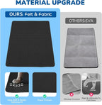 Cat Litter Mat 47" x 35", Washable Urine-Proof Non-Slip Black | Machine Washable, Upgraded Felt & Fabric Material Litter Mat for Fewer Creases, Hold 3-4 Litter Boxes, Soft on Paws