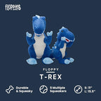 fabdog Floppies Plush Dog Toy - Cute & Durable Squeaky Dog Toys - Best Squeak Toy for Puppies and All Breeds | Ideal Pet Gift| Small T-Rex