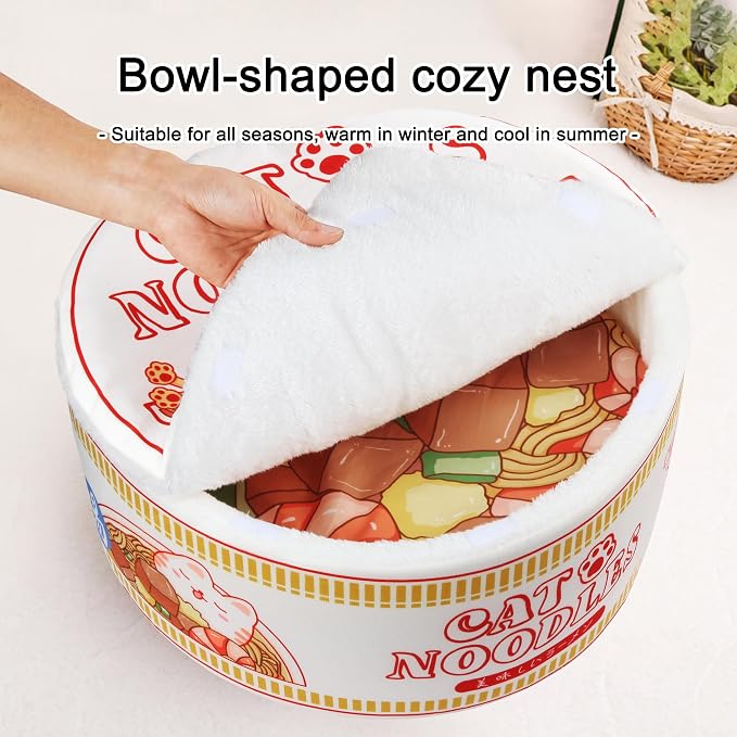 寵幸 Ramen Noodle Dog & Cat Bed,Keep Warm and Super Soft Creative Pet Nest for Indoor Cats,Removable Washable Cushion for Small Medium Large Dogs and Cats