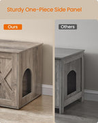 Feandrea Cat Litter Box Enclosure, Litter Box Furniture Hidden, Indoor Cat House, End Table, 27.6 x 19.7 x 19.7 Inches, Heather Greige UPCL022K01