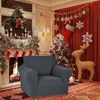 Stretch Chair Sofa Slipcover, Single Couch Cover,Charcoal | 1-Piece Washable Sofa Cover,Pet Friendly (31"-55") Furniture Protector Soft Jacquard Elastic Bottom for Dogs & Kids