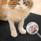 Small Cat Litter Mat, Double Layer Honeycomb Litter Box Mat | 20x14”, Reduces Litter Tracking, Waterproof, Non-Slip, Soft on Paws, Scratch Resistant, Easy to Clean, Black