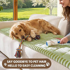 FUANGUI 2 Pack Waterproof Couch Cover for Dogs Pets Sofa Protector | Non-Slip Washable Fuzzy Soft Sofa Slipcover for 2 PCS L Shaped Sofa Pet Friendly, 27.6" x 70.9"+27.6" x 82.7", Grass Green