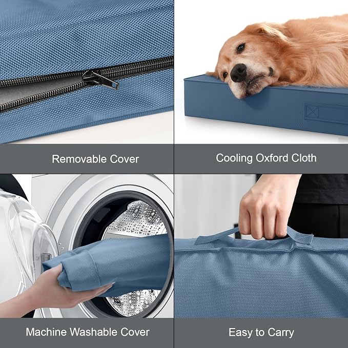 Waterproof Orthopedic Dog Crate Bed for Small Dogs & Cats | Egg Crate Foam, Fits 24x18 Crates, TPU Waterproof Layer, Machine Washable 1680D Oxford Cover, Small Pets Up to 20 lbs
