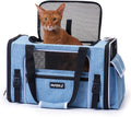 Soft Sided Pet Carrier, Travel Friendly, Small to Medium Cats 15 lbs | Seatbelt Buckles, Luggage Sleeve, Foldable Ventilated, Delta United American Airlines In-Cabin Under Seat Dog Crate Carry Bag