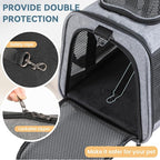 PETSFIT Large Cat Car Carrier,19 x 12 x 12 | Roomy Escape-Proof Cat Car Seat, Safe Driving, Lockable Zippers & Safety Tether, Soft-Sided Travel Carrier