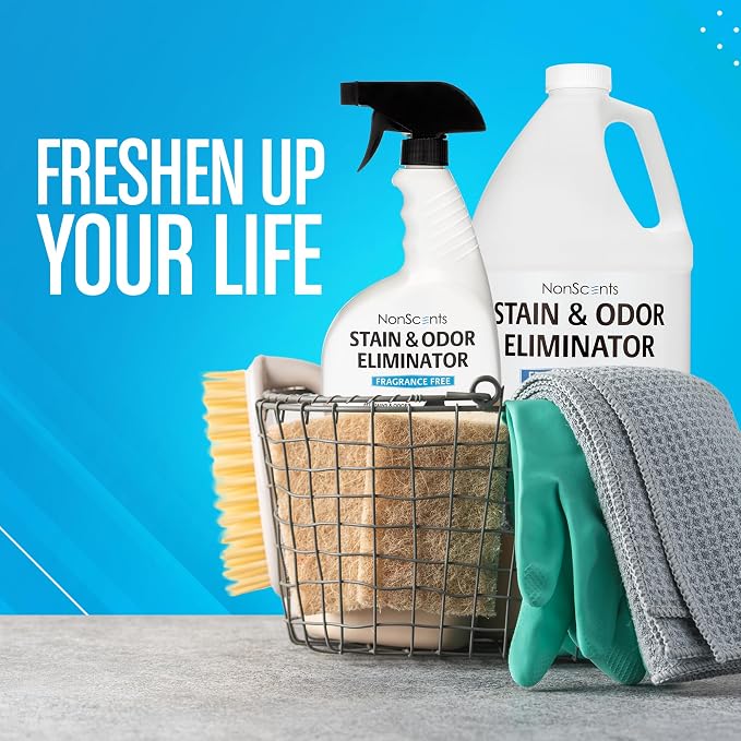 NonScents Stain & Odor Eliminator - For Dog and Cat Urine - 32 oz | Fragrance Free, For Dog and Cat, Dog pee carpet cleaner, Pet odor remover, Cat Urine Destroyer