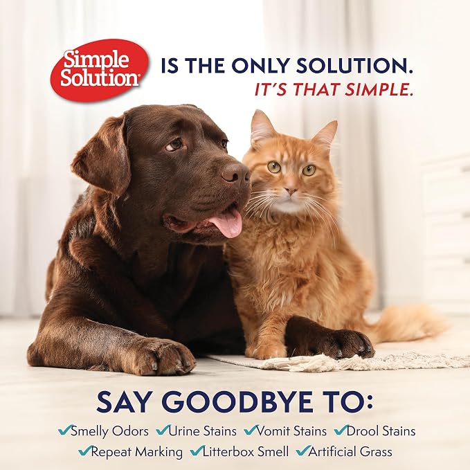 Simple Solution Extreme Stain & Odor Remover, Enzyme Stain Cleaner, 32oz | Dog Stain & Odor Remover, Pet Urine Enzyme Cleaner, Dog Urine Carpet Cleaner, Carpet Spray Cleaner, Pet Odor Eliminator