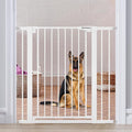 Mumeasy 36" Extra Tall Dog Gate,29.7"-40.5" Baby Gate for Stairs & Doorways | Pressure Mounted Toddler & Pet Safety Gate, Double Lock, Auto Close Walk Thru Door for Kitchen, House, Indoor, Outdoor, White