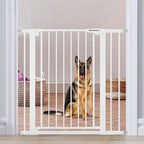 Mumeasy 36" Extra Tall Dog Gate,29.7"-40.5" Baby Gate for Stairs & Doorways | Pressure Mounted Toddler & Pet Safety Gate, Double Lock, Auto Close Walk Thru Door for Kitchen, House, Indoor, Outdoor, White