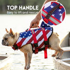 ASENKU Dog Life Jacket - Pet Safety Vest for Swimming & Boating, Shark Life Jacket with Floatation, Dog Lifesavers Swimsuits for Small Medium Large Dogs (RedFlag, L)