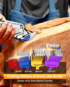 oneisall Professional Dog Grooming Clippers for Thick Hair | 4 Metal Combs,Stainless Steel Blades,Rechargeable Cordless,Low Noise,4H Runtime,IPX7 Waterproof,LED Display,676PRO