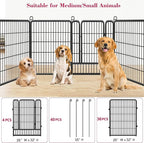 Dog Playpen Fence for Yard, 32inch 40 Panels Anti-Rust Pet Playpen Exercise Pen with Lock, Portable Pet Fence for Yard RV Camping
