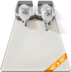 Cat Litter Box Mat - XL Extra Large Size 40 x 30 in, Water Proof, Kitty Litter Trapping Mat, Easy to Clean, Scatter Control, Odorless, Pet Supplies for Indoor Cats, Beige Gray