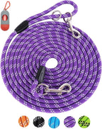 Long Rope Leash for Dog Training 16FT 30FT 50FT 100FT, Reflective Threads Check Cord Recall Training Agility Dog Lead for Large Medium Small Dogs, Dog Tie-out cable for Playing, Camping, or Backyard
