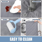 Smiry Waterproof Reversible Pet Couch Covers for Dogs | Pet Friendly, Soft Fabric, Washable Sofa Furniture Protector for Dogs Cat Kids, Checkered (30"x80", Grey/Dark Grey)