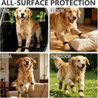 EXPAWLORER Dog Socks for Hot Pavement to Prevent Licking Paws, Non-Slip Dog Grippy Booties Shoes for Hardwood Floors, Traction Control Boots & Paw Protectors for Small Medium Large Senior Dogs Khaki L