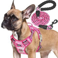 Beebiepet Heavy Duty Tactical Dog Harness for Small Dogs, No Pull Adjustable Pet Harness Reflective Service Training Easy Control Pet Vest Military K9 Working Dog Harnesses- Medium, Pink Camo