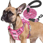 Beebiepet Heavy Duty Tactical Dog Harness for Small Dogs, No Pull Adjustable Pet Harness Reflective Service Training Easy Control Pet Vest Military K9 Working Dog Harnesses- Medium, Pink Camo