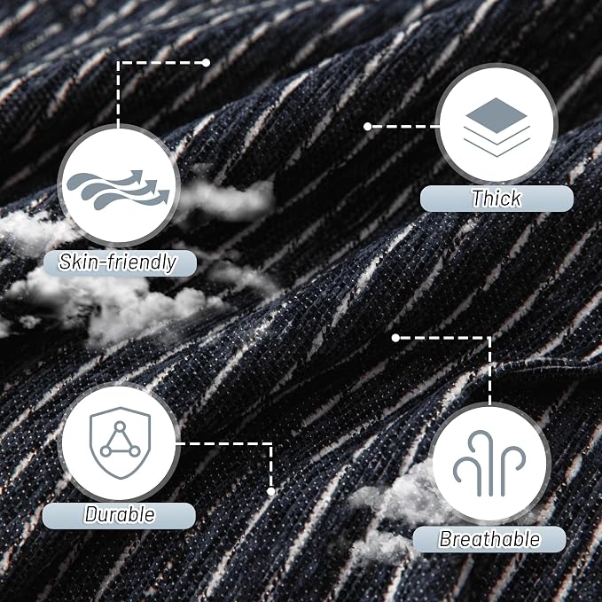 MYSKY HOME Couch Covers for 2 Cushion Couch Sectional Sofa, L Shape Sofa Protector Navy Chenille Couch Cover, Sofa Covers Washable Blanket with Tassel Pet Couch Cushion Cover, 71"X102"